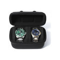 Étui de Voyage pour 2 Montres avec Fermeture Zippée et Intérieur Mousse Noir