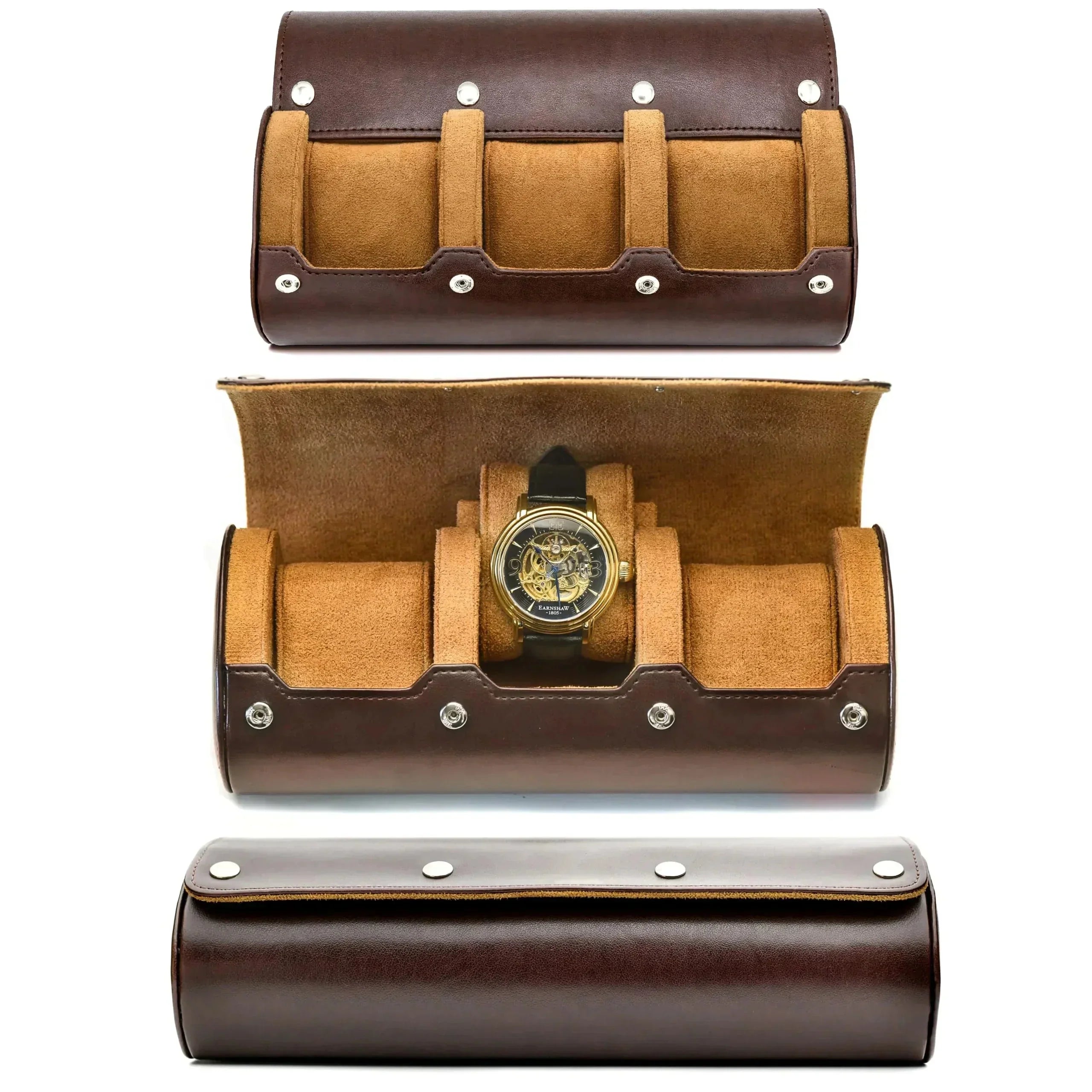 Coffret de voyage 3 montres en similicuir élégant